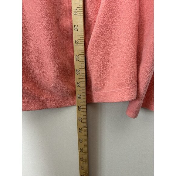 LL Bean Jacket Pink Fleece 1/4 Zip Pullover Lightweight Womens Size Large - Picture 7 of 9